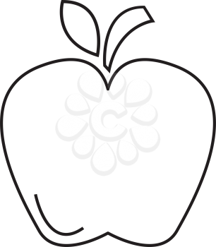 Simple thin line apple icon vector