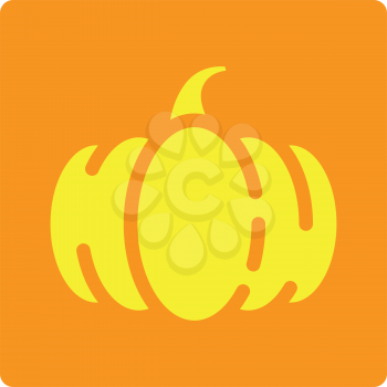 Simple flat color pumpkin icon vector