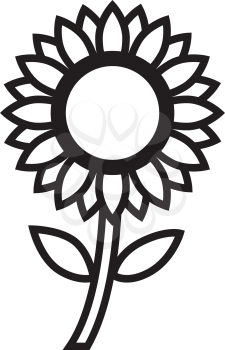 Simple thin line sun flower icon vector