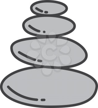 Simple flat color stone icon vector