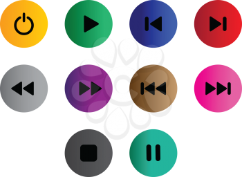 collection of button icon vector