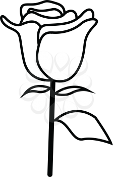 Simple thin line rose icon vector