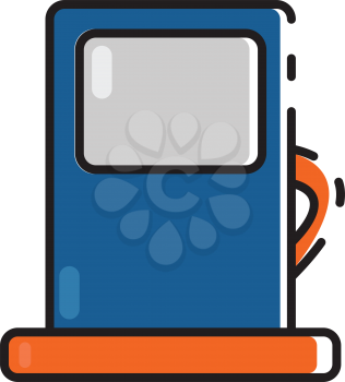 Simple flat color gas pump icon vector