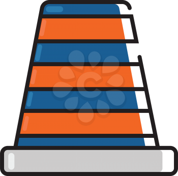 Simple flat color traffic cones  icon vector