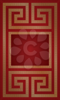 red page with golden pattern and copy-space