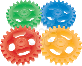 colorful gears set  (vector format)