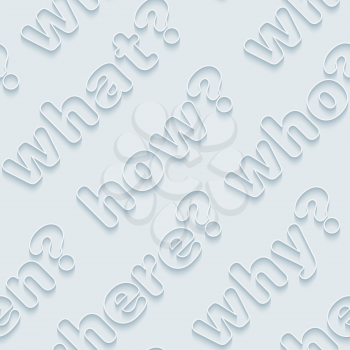 Question words walpaper. 3d seamless background. Vector EPS10.