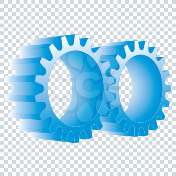 orange and blue gears (vector format)