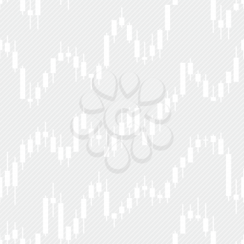 Japan candlestick financial charts seamless pattern. Vector tileable background for stockexchange design.