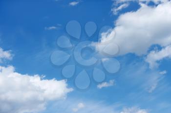 Beautiful cloudscape with various cloud types on the background of blue sky