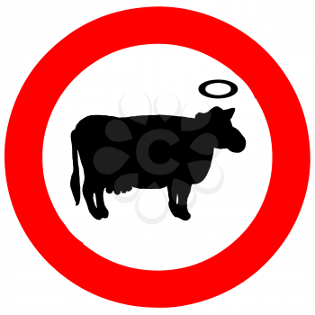 Royalty Free Clipart Image of a Holy Cow Sign