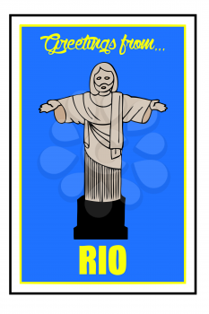 Royalty Free Clipart Image of a Postcard from Rio