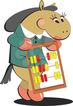 Royalty Free Clipart Image of an Accountant Horse