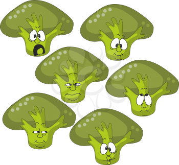 Royalty Free Clipart Image of a Brocolli Set