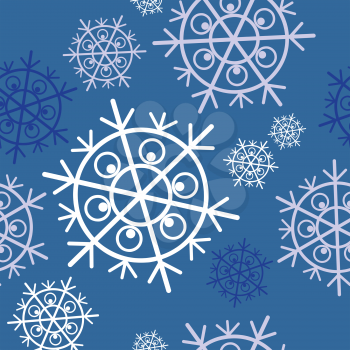 Vector. Seamless ornament snowflake  in color  34