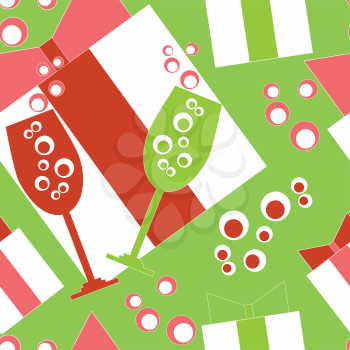 Vector. Seamless ornament with christmas in color 112