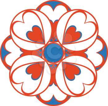 Vector. Ornament flower in color  23