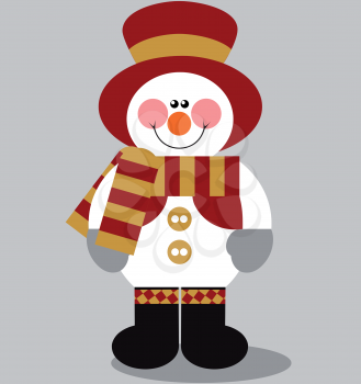 Vector. Smile snowman  in color 03