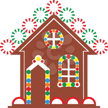 Vector. Gingerbread house color 03