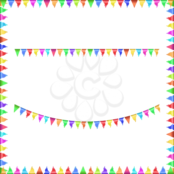 Party flags isolated Frame Decoration. Vector illustration