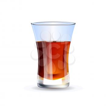 Shot of whiskey isolated on white background vector illustration