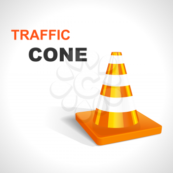 Traffic Cone isolated on white. Vector illustration
