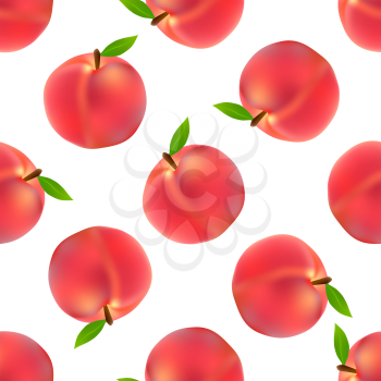 Peach seamless pattern. Vector illustration