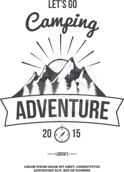 camping wilderness adventure badge graphic design logo emblem vector illustration