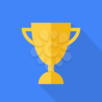 Prize cup isolated. Flat design. Vector illustration