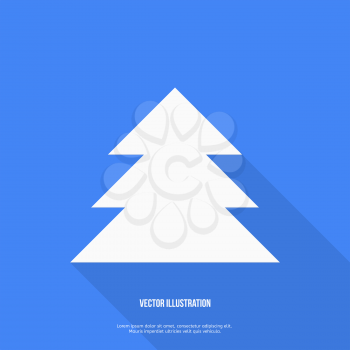 Christmas tree isolated. Flat design. Vector illustration