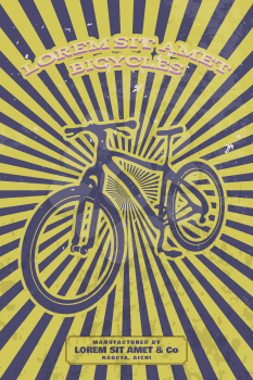 Vintage bicycle poster vector grunge effect on separate layer