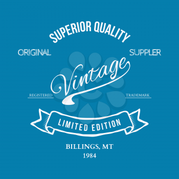 Vintage retro print, t-shirt typography, vector illustration