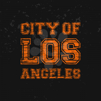 City of Los Angeles - Artwork for wear in custom colors. Vector illustration