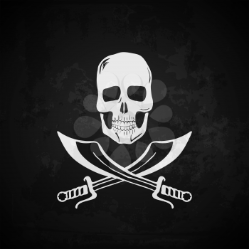 Pirate flag vector illustration. Grunge effect on separate layer