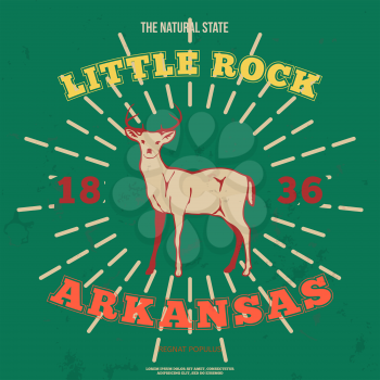 Little Rock, Arkansas. t-shirt graphic. Vector illustration