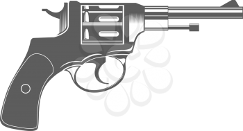 Gun Isolated on White Design Elements Vector Illustration