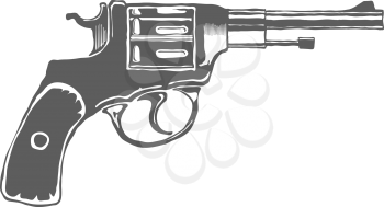 Gun Isolated on White Design Elements Vector Illustration