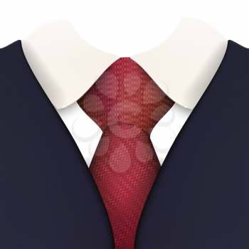 Suit with Necktie Close up Vector Illustration