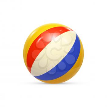 Beach ball Isolated on white background Vector illustration