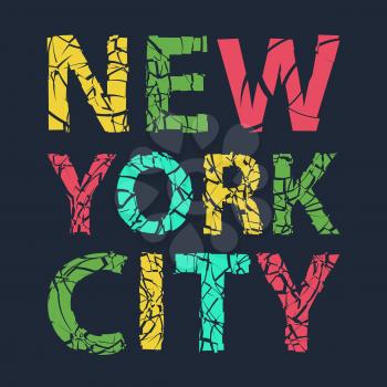 New York city typography, t-shirt graphics, vector illsutration