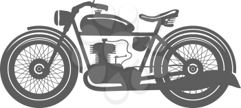 Vintage Motorcycle Isolated on white Vector Illustration