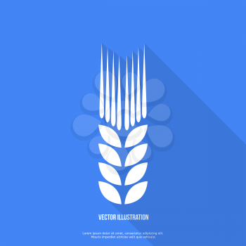 Ear of wheat flat design vector illustration