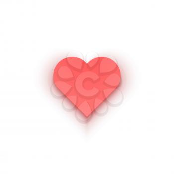 Red Heart Isolated on White background Vector illustration