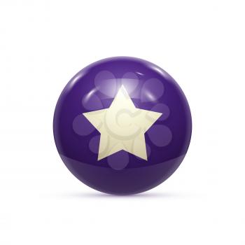 Rubber Ball with Star isoalted. Vector illustration