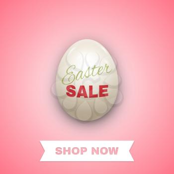 Easter sale background with egg. Vector illustration