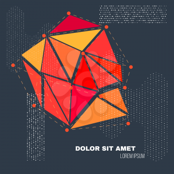 3D Low Polygon Geometry Background. Abstract Polygonal Geometric Shape. Lowpoly Minimal Style Art. Vector illustration