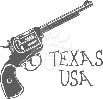 Revolver Gun isolated on white background. Vector illustration