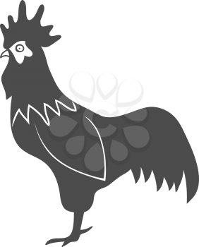 Hand Drawn Rooster isolated on white background. Vector illustration