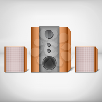 Two speakers with subwoofer. For computer or home theatre