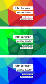 Modern business card  templates with colorful backgound
